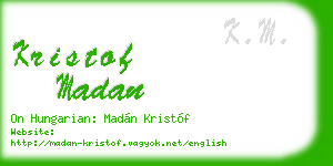 kristof madan business card